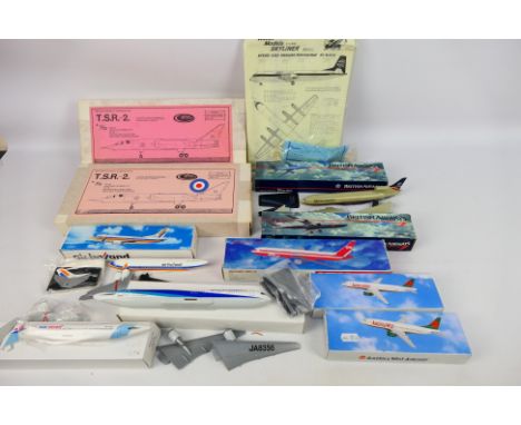 Contrail - Welsh Models - Wooster - 11 x aircraft model kits including T.S.R.-2 in 1:72 scale, Airbus A-320 in 1:200 scale, V