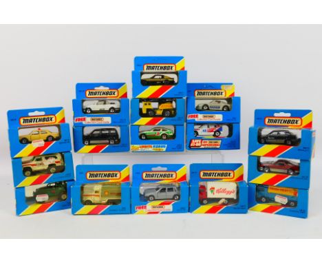 Matchbox Superfast - A boxed group of 16 Matchbox Superfast (made in Macau, England & China) diecast model vehicles. Lot incl