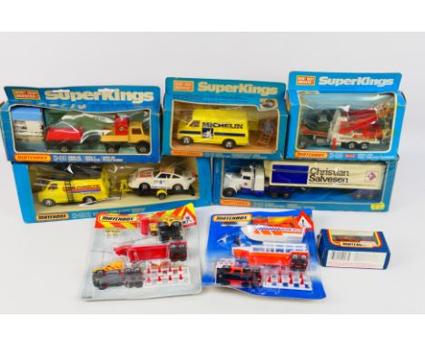 Matchbox - A collection of boxed / carded Matchbox diecast vehicles. Lot includes Matchbox SuperKings K-11 Dodge Delivery Van