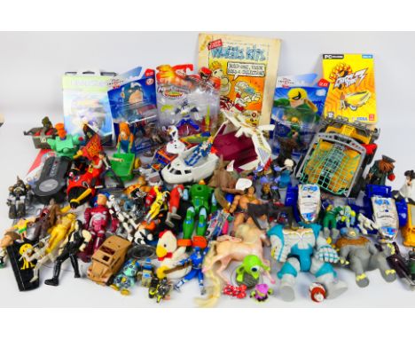 Bandai - Corgi - Mattel - Marx - Others -  A large mainly unboxed collection of vintage action figures and toys. Lot includes