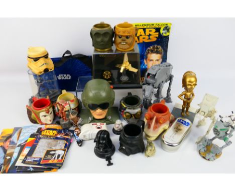 Hasbro - Star Wars - A collection of Star Wars items including 3 x Official Fan Club Journal issues, a 3D metal model AT-AT k