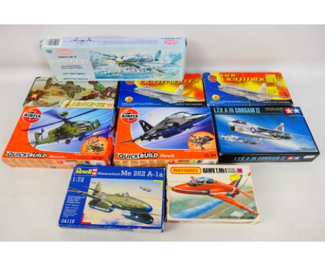 Airfix - Tamiya - Guillow's - Revell - A collection of boxed model kits including BAC Lightning F3 in 1:72 scale, Tamiya Cors