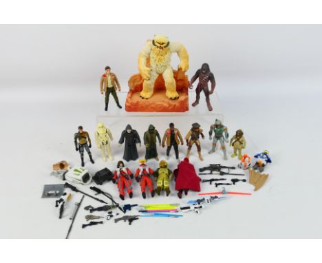 Kenner - Star Wars - A group of loose figures and accessories, mostly modern including Boba Fett, Hoth Wompa, a 1983 dated Em