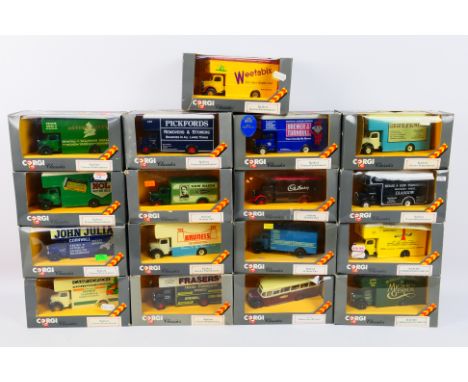 Corgi Classics - 17 boxed Corgi Classic diecast model vehicles. Lot includes C953/3 Bedford Pantechnicon 'Frasers'; C822/3 Be