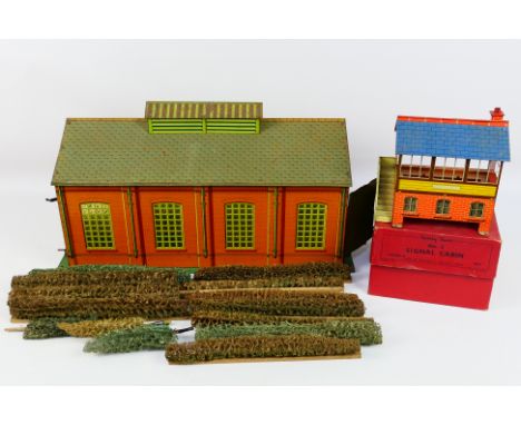 Hornby Trains - Model Railways - Tinplate - An unboxed O Gauge tinplate goods shed. this item has been converted from 3 to 2-