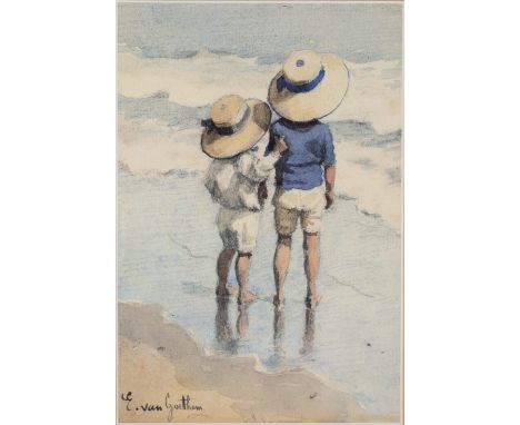 AFTER EDWARD VAN GOETHEM 'Sun Hats', print in colours, 30.5 x 20.5cm