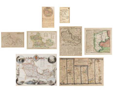 THOMAS GARDNER 'The Continuation of the Extended Road from Barnstaple to Truro', engraving, hand-coloured, 17 x 27cm; and sev