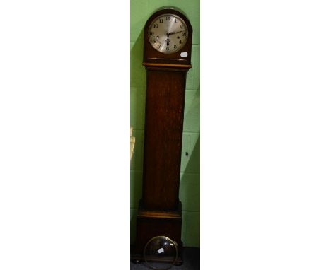 A 20th century oak longcase clock, the movement stamped 'Enfield Clock Company', glass detached 