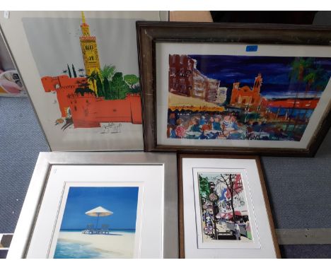 A group of prints to include a signed block print of MarrakeshLocation: BWR 