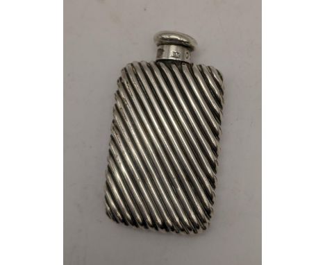 A Victorian small silver spiral embossed flask by Sampson and Mordan, 22.5gLocation: 