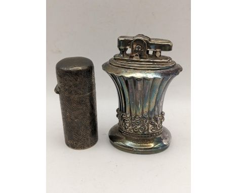 A late 19th/early 20th century silver import scent bottle together with a Ronson Newport table lighterLocation: 