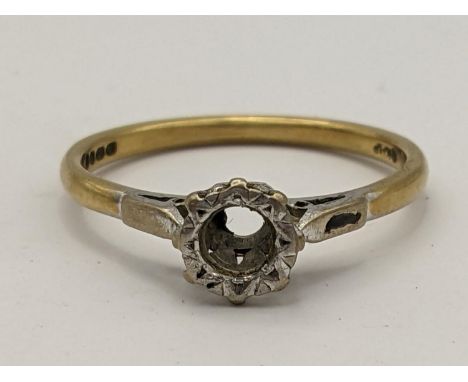 A 18ct gold and platinum ring, stone missing 2.8gLocation: 