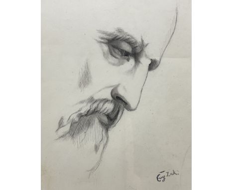 Eugene Zak (Belarus 1884-1926): Profile of a Gentleman, pencil sketch signed with Studio Stamp 22cm x 18cmCondition Report:Go