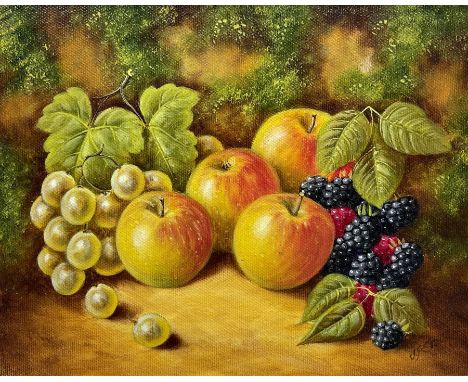 John F Smith (British 1934-): Still Life of Fruit, oil on canvas signed 20cm x 25cm Notes: Smith was employed by Royal Worces