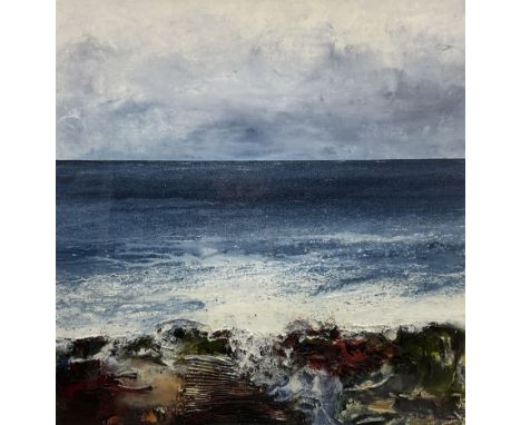 John Thornton (Northern British 1944-): 'The Sea Meets the Stream, the Stream Meets the Sea', mixed media and collage signed 