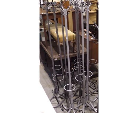 Eleven hat/coat/stick stands, all metal. Not available for in-house P&amp;P 