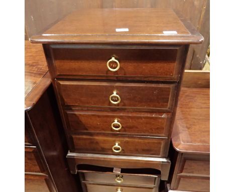 Pair of stag bedside tables each with four drawers, light surface marks, no scratches all legs secure, 53 x 47 x 71 cm H. Not