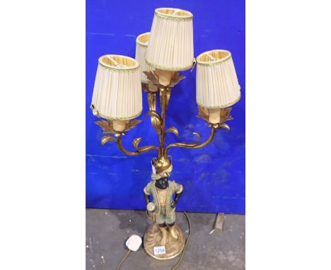 Quad light figural table lamp, H: 80 cm. All electrical items in this lot have been PAT tested for safety and have passed. Th
