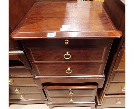 Pair of stag bedside tables with two short drawers and slide, light surface scratches all legs stable, 53 x 47 x 50 cm H. Not