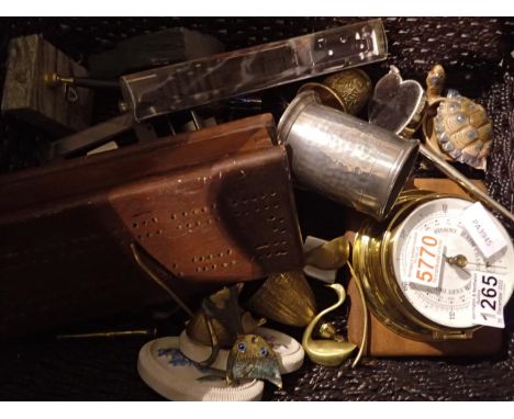 Basket of mixed items to include a barometer. Not available for in-house P&amp;P 