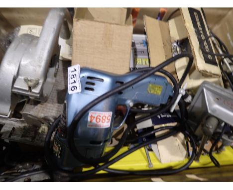 Quantity of mixed tools including a Wolf Grand Prix drill. All electrical items in this lot have been PAT tested for safety a