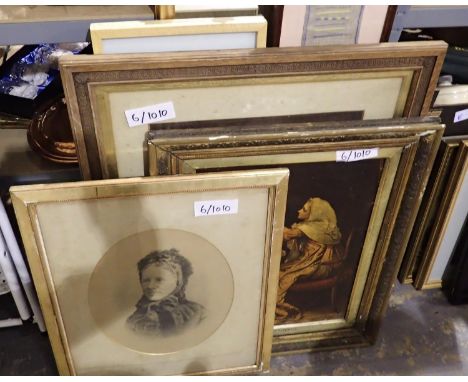 Mixed 19th and 20th century pictures, prints and portrait photographs. Not available for in-house P&amp;P 