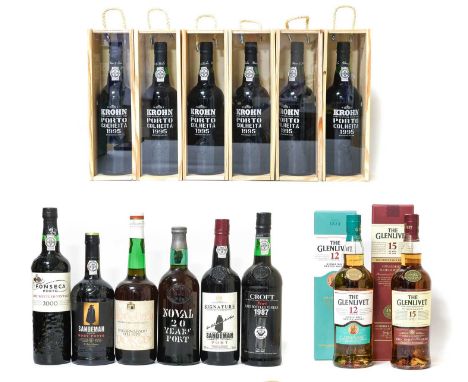 Glenlivet 15 Years Old Single Malt Scotch Whisky, 40% vol 70cl (one bottle), Glenlivet 12 Years Old Single Malt Scotch Whisky
