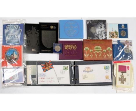 COINS. UNITED KINGDOM BRILLIANT UNCIRCULATED YEAR COLLECTIONS, PRE AND POST DECIMAL AND A COLLECTION OF FIRST DAY COVERS 