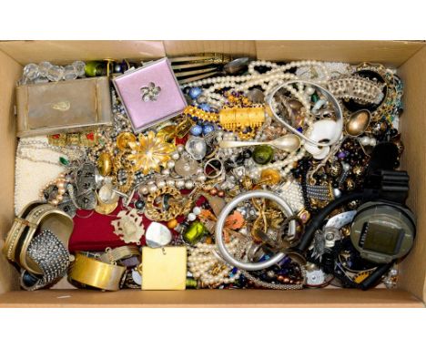 MISCELLANEOUS VINTAGE AND MODERN COSTUME JEWELLERY, ETC