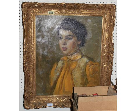 IVAN PUIJEN BROECK Portrait of a young boy. Signed. Oil on canvas. 22' x 18' 