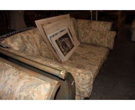 A French style sofa with bergere arms. 81' wide