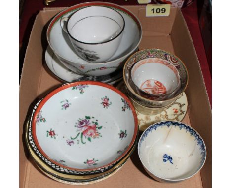 Various porcelain tea bowls, saucers etc.