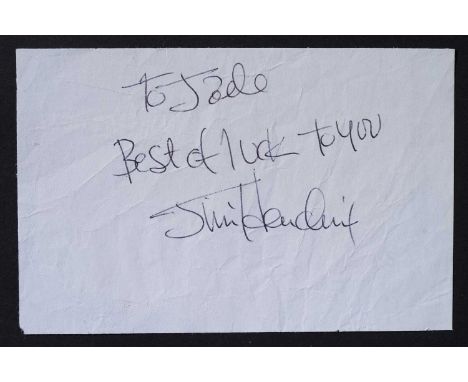 Jimi Hendrix (1942-1970): Musician, autographed signature, inscribed and signed in ball point pen 'To Jade, Best of luck to y