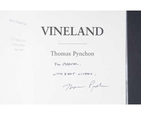Thomas Pynchon (1937-): American novelist, a signed first edition copy of Vineland, inscribed 'For Marcel, With Best Wishes' 