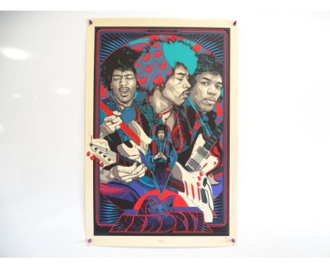 JIMI HENDRIX by TYLER STOUT (2014) - Hand-Numbered #428/600 - Limited Edition Print issued by Dark Hall Mansions as part of a