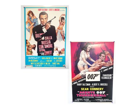 JAMES BOND: FROM RUSSIA WITH LOVE &amp; THUNDERBALL (2 in Lot) - A pair of 1980's one-sheet style commercial posters based on