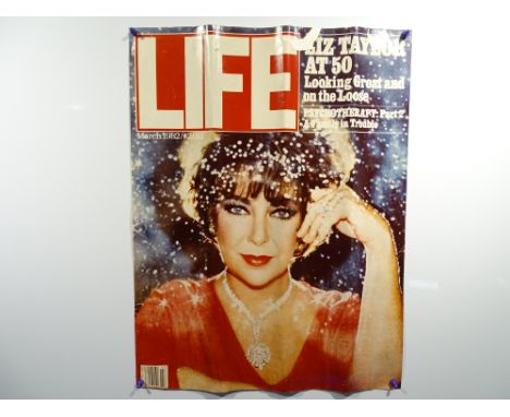 Advertising Poster for the March 1982 edition of LIFE magazine which features a stunning close up portrait image of ELIZABETH