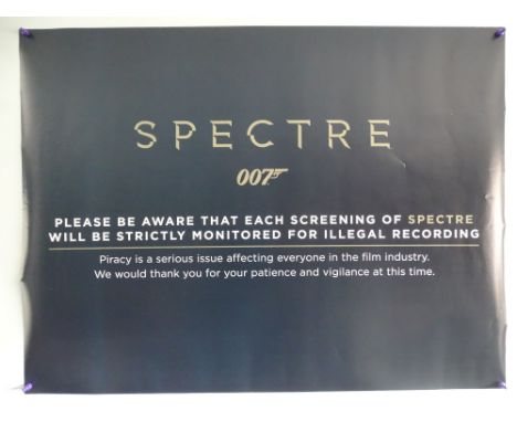 JAMES BOND: SPECTRE (2015) - British UK Quad Film Poster - Video Piracy Style - RARE - 30" x 40" (76 x 102 cm) - Rolled (as i