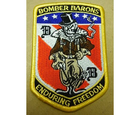 U.S.A.F. 23rd Expeditionary Bomb Squadron, Bomber Barons 'Enduring Freedom' cloth patch. Interesting design.