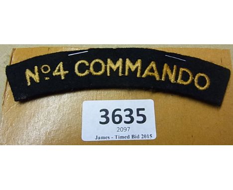 No.4 Commando Vintage Cloth Shoulder Title 