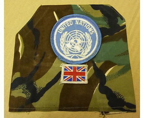 United Nations Arm Band Attachment with U.K. Union flag Patch. Good condition