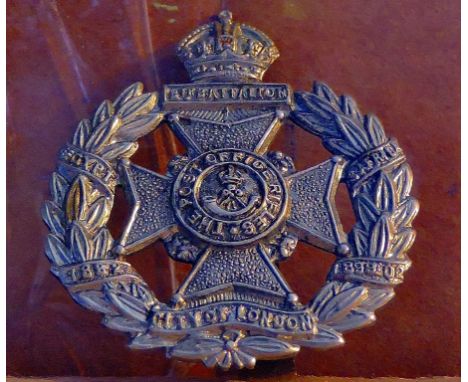 8th Battalion City of London Post Office Rifles, Officers Issue KC (White Metal)