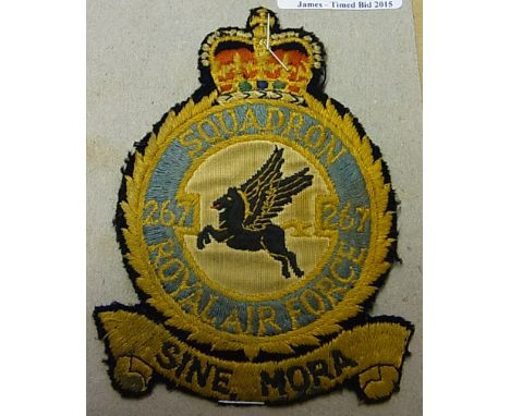 267 R.A.F. Squadron cloth arm patch, scarce divisional patch.