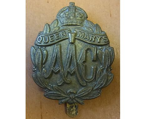 Queen Mary's Army Auxiliary Corps WWI Cap badge, Kc (Brass)