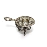Teesieb und Gewürzschälchen. Silber, Glaseinsatz.