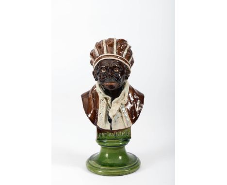 RAFAEL BORDALO PINHEIRO - 1846-1905, "Pae Paulino", faience sculpture of Caldas da Rainha, polychrome decoration, Portuguese,
