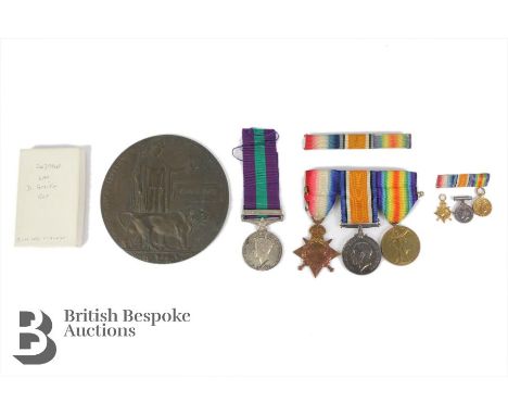 WWI medal group to 16657 Pte J.H Smith Notts & Derby Regiment, 1914-18 Great War, Victory medal and 1914-18 Star, complete wi