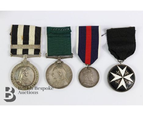 Mixed lot of medals including QV Service Medal for the Order of St John, Order of St John Officer Serving medal in silver and