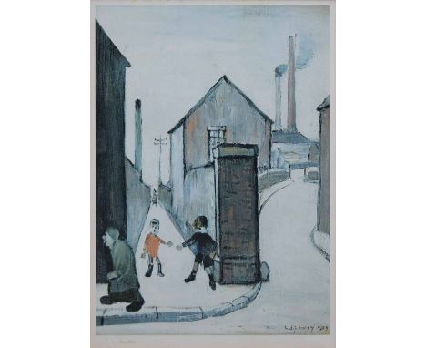 After Laurence Stephen Lowry R.A. (1887-1976),  "Viaduct Street Passage", numbered 310/850 in ink in the margin, with blindst
