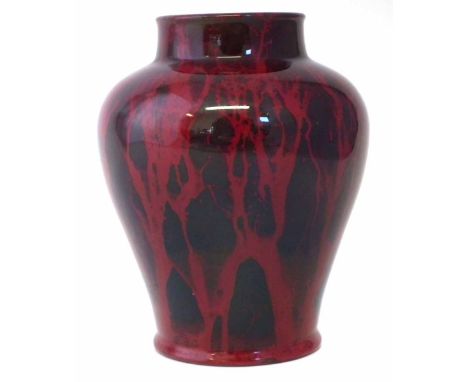 Flambe vase probably Bernard Moore or Howson, decorated with an abstract mottled glaze, no marks to base except an impressed 